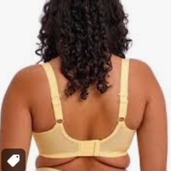 Elomi Charley Underwire Stretch Plunge Bra Yellow Lemon Fizz Size 40K - Picture 9 of 9